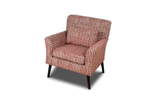 Wyld Haus Olinda Terracotta Red Patterned Fabric Upholstered Accent Armchair
