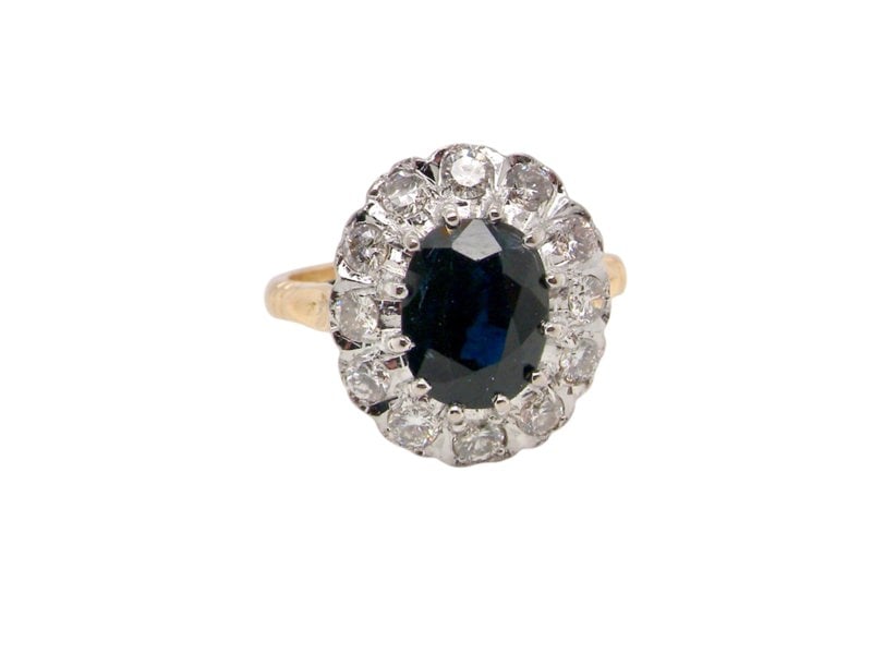 An impressive Sapphire and Diamond cluster ring