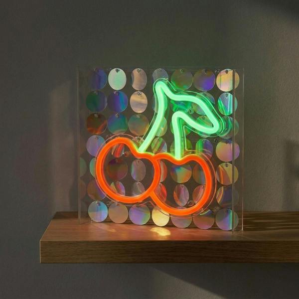Garden Greatness Cherries Neon-Style Wall Mantel Sign