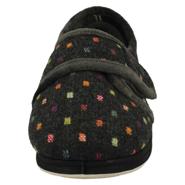 Padders Ladies Padders Wide Fitting Hook & Loop Slippers Lotty
