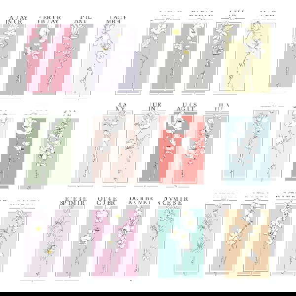 Personalised Memento Company Personalised Birth Flower Oak Poster Frame