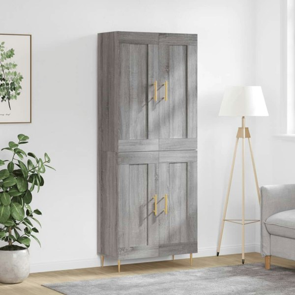 Berkfield Highboard Grey Sonoma 69.5x34x180 cm Engineered Wood