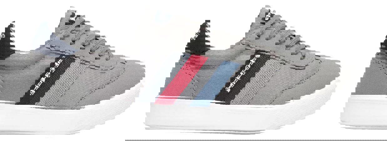 Lambretta Vulkan Mens Casual Smart Lace Up Canvas Pump Trainers