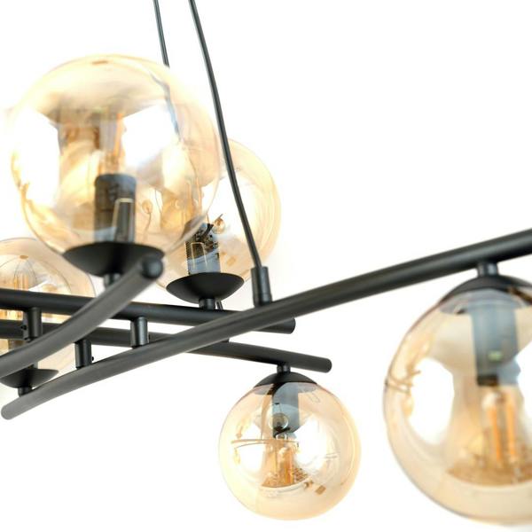 Emibig ESSA Pendant lamp 8 x E14 Black with Amber Shade