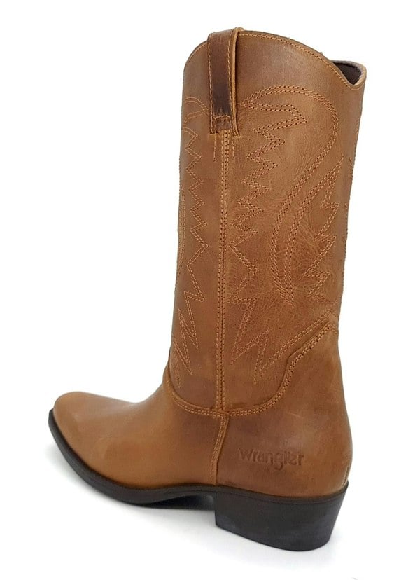 Wrangler Tex Hi Mens Leather Pull on Pointed Cowboy Western Boots