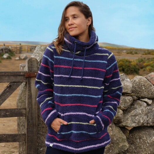Lazy Jacks LJ30S - Striped Roll Neck Snug - Twilight Brights