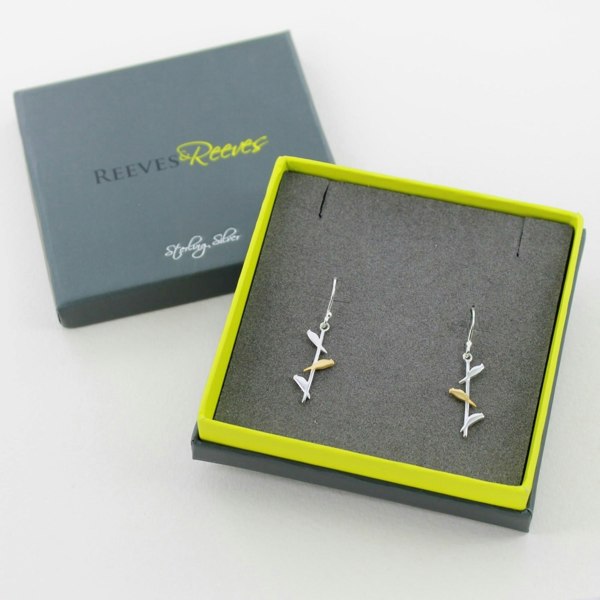 Sterling Silver Bird On A Wire Earrings - Reeves & Reeves