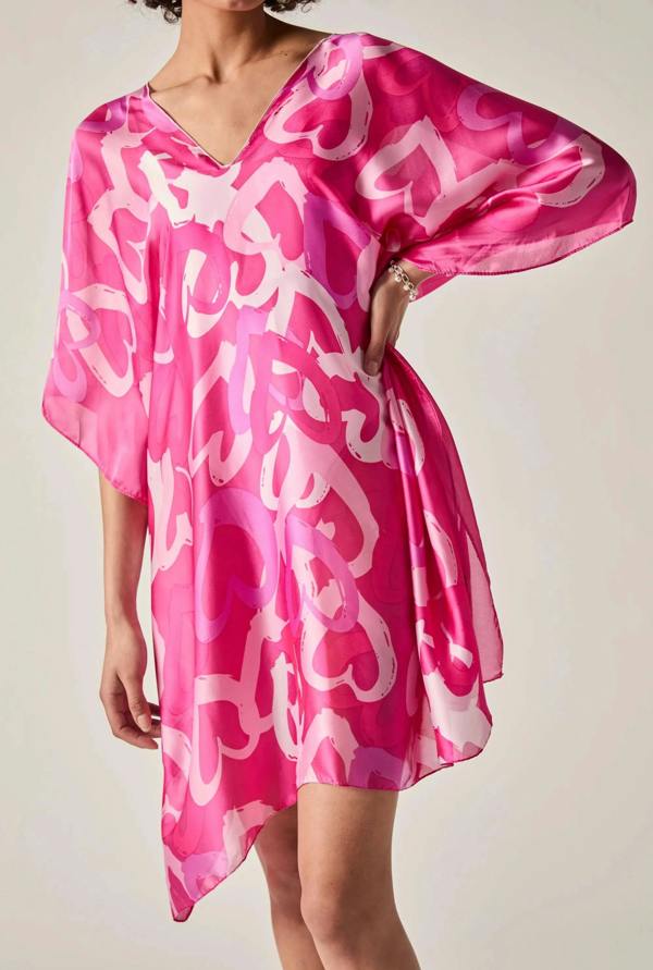 James Lakeland Pink Heart Print Kaftan