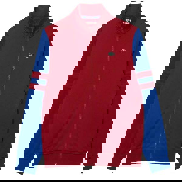 Lacoste Mens Zip Interlock Stretch Track Jacket - Red - 