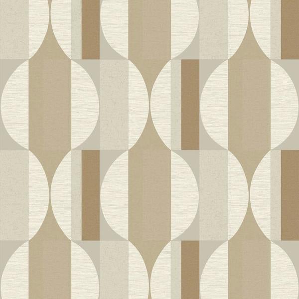 Grandeco Boutique Fuma Retro Geometric Luxury Weight Embossed Wallpaper, Taupe