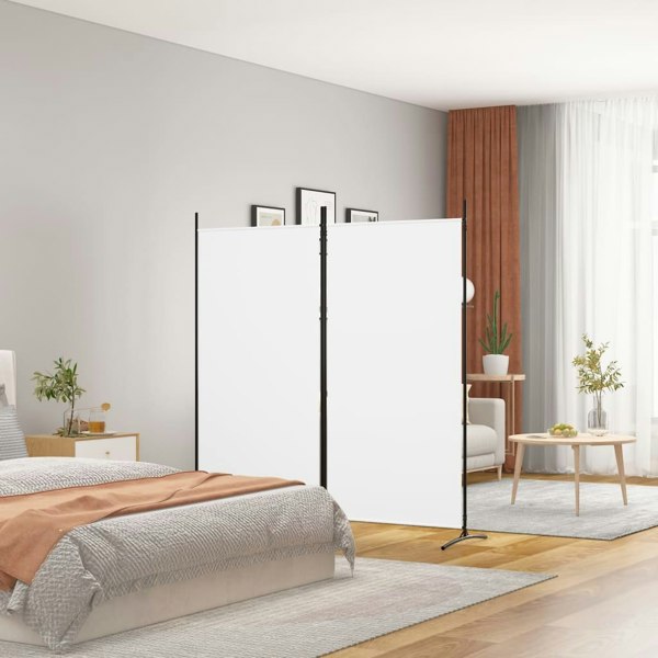 Berkfield 2-Panel Room Divider White 175x180 cm Fabric