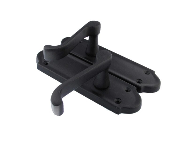 EDH Door Hardware Matt Black Internal Door Handles Ashford Style Lever Latch Handles and Latch