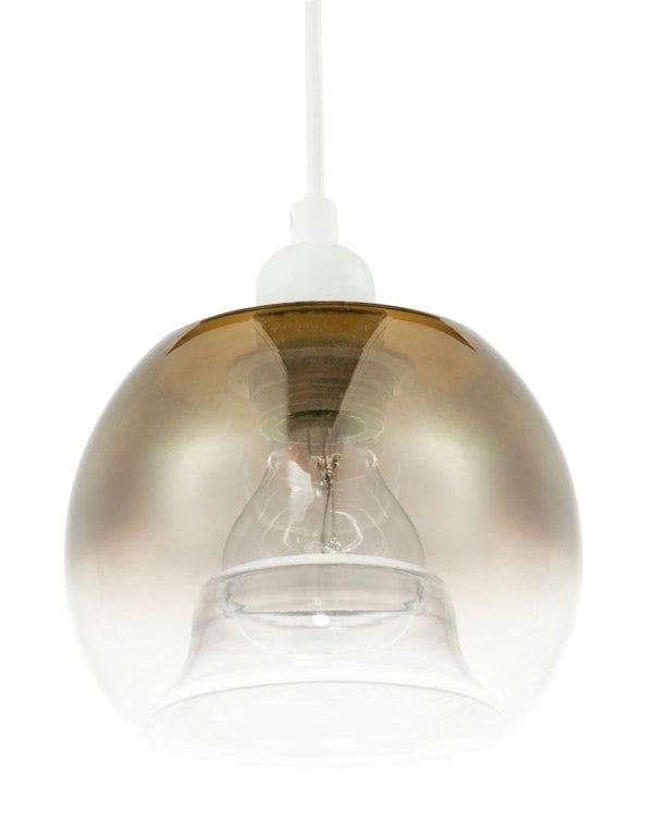 Modern Polished Gold and Clear Glass Circular Pendant Lighting Shade Image 1