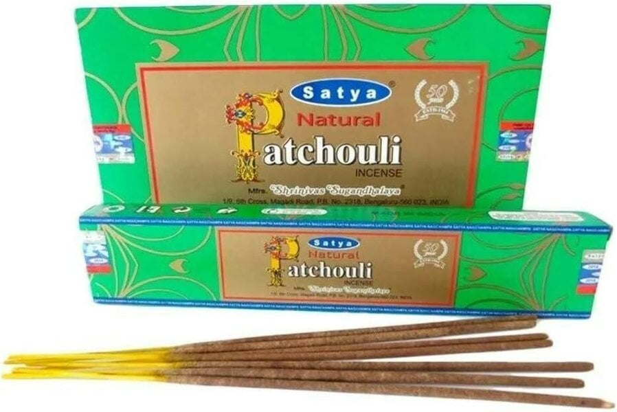 Satya Natural Patchouli Incense Sticks, 12 x 15g Packs