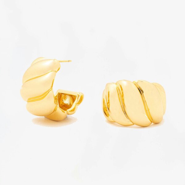 Uchi & Soto Chunky Gold Wave Earrings
