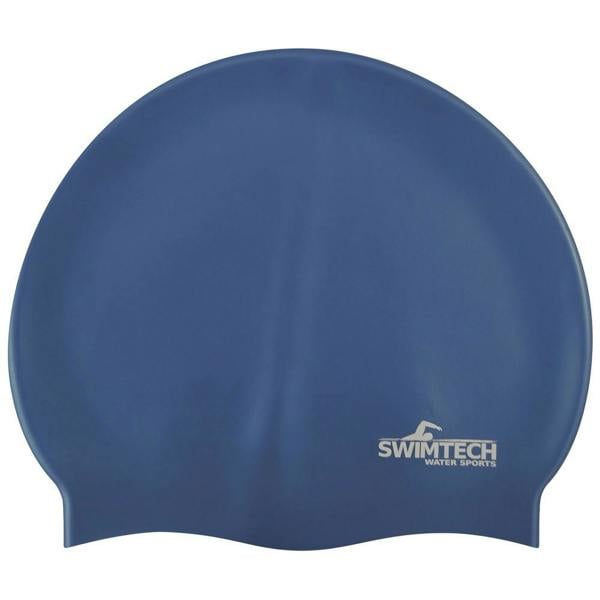 SwimTech Unisex Adult Silicone Swim Cap - Royal Blue - 