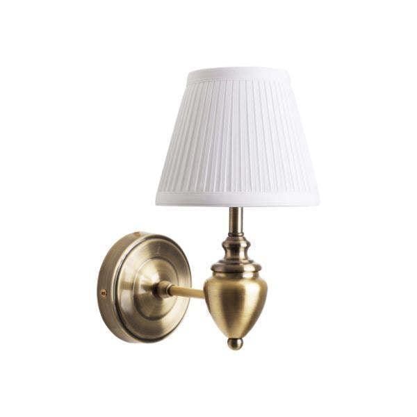 Pagazzi Lighting Giona Antique Brass & White Wall Light