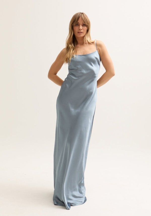 Roxy Spaghetti Strap Maxi Dress In Blue