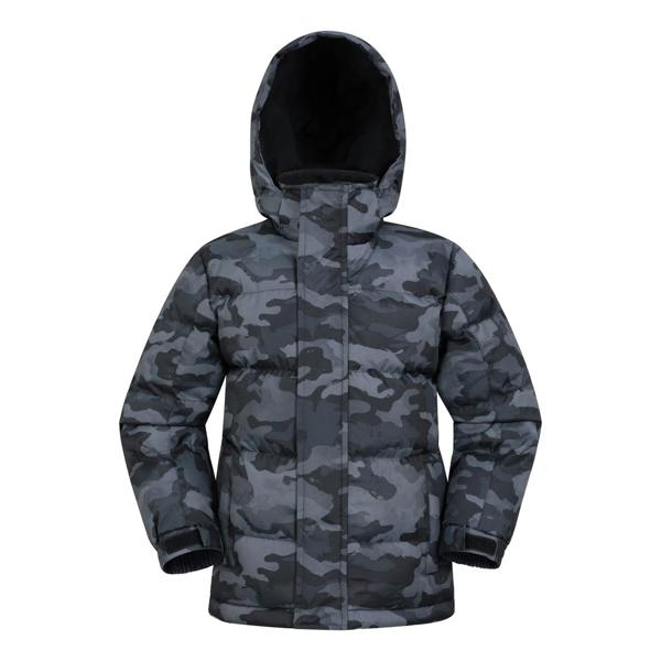 Mountain Warehouse Childrens/Kids Snow II Printed Water Resistant Padded Jacket - Camo Green - 