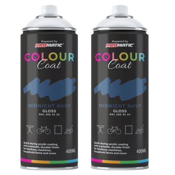 Colour Coat 2X Midnight Navy RAL 280 30 30 Gloss Spray Paint 400ml