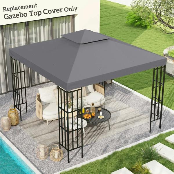 Deep grey double-tier gazebo top cover with smooth, fitted panels