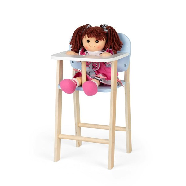 Tidlo Wooden Dolls High Chair - Pastel Blue 