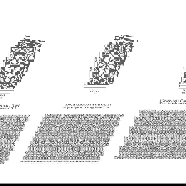 WT1542 - Dark Grey Spanish Renaissance Tiles Wall Stickers - 15 cm x 15 cm - 24 pcs