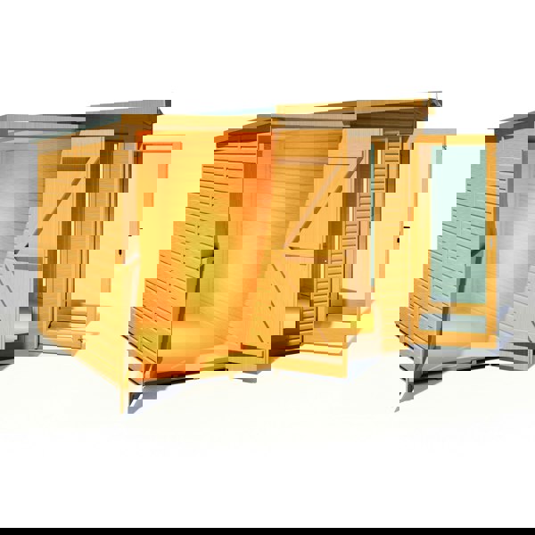 Shire Barclay With Side Shed 8x12 Corner Summerhouse 12mm Interlock Cladding - Best Shed