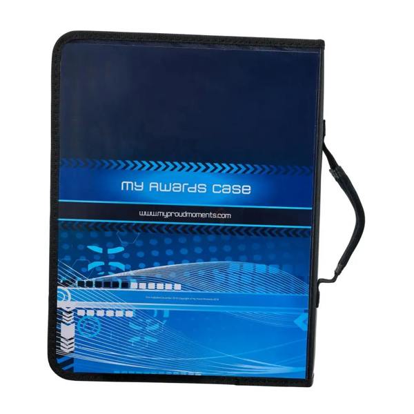 Boys blue Proud Moments Medal Case with clear plastic front