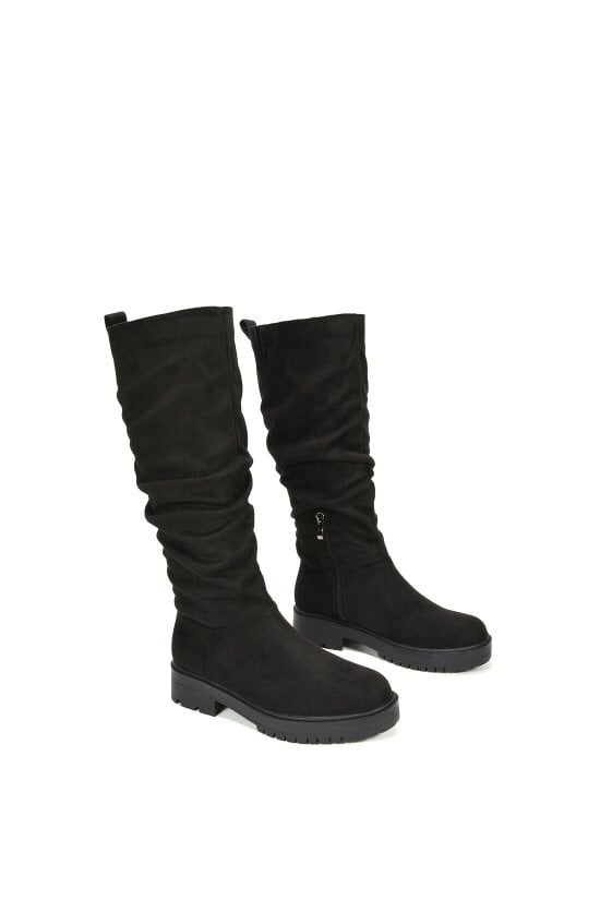 XY LONDON Chunky Sole Slouchy Knee High Boots