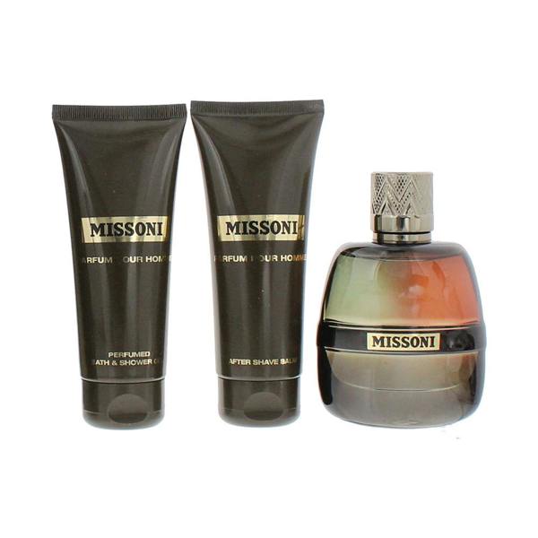 Missoni Eau de Parfum 100ml, Aftershave Balm 100ml + Shower Gel 100ml Gift Set for Him