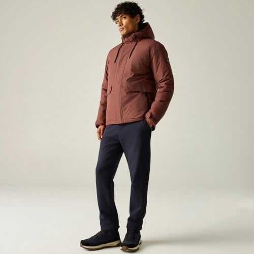 Regatta Mens Sterlings Insulated Waterproof Jacket - Dark Cherry/Black - Dark Cherry/Black - 100% Polyester