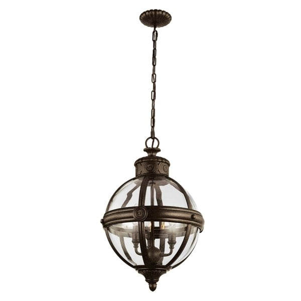 3 Bulb Chandelier Hanging Pendant LIght British Bronze LED E14 60W Bulb Loops