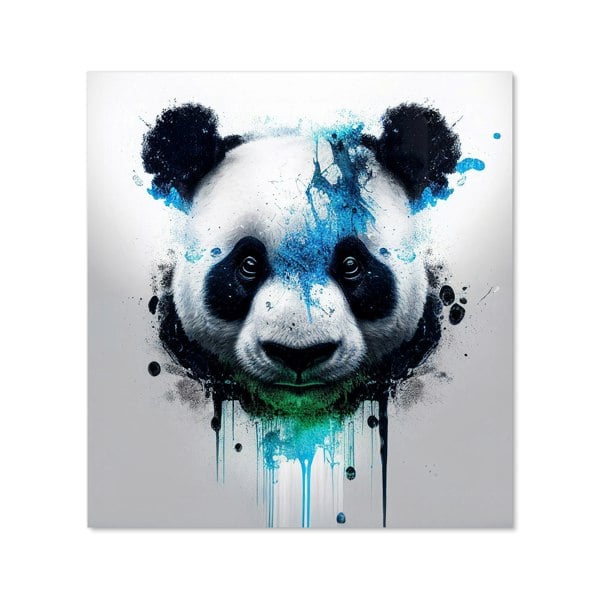 Warren Reed - Designer Panda Face Splashart Light Background Kitchen Splashback