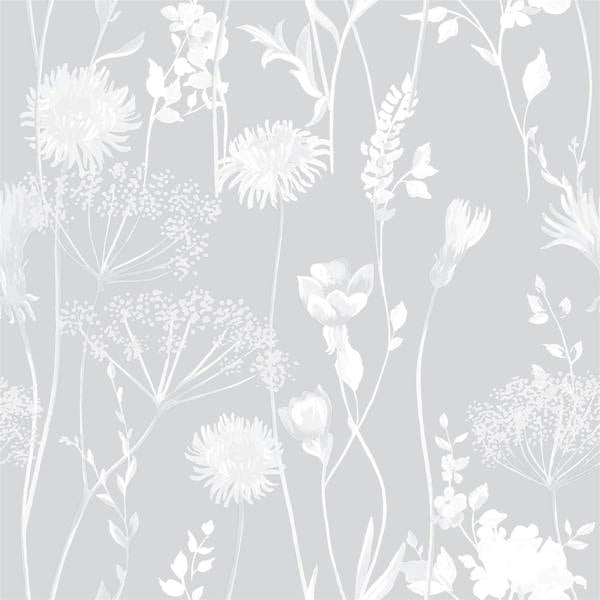 Catherine Lansfield Meadowsweet Floral Grey Wallpaper image 4