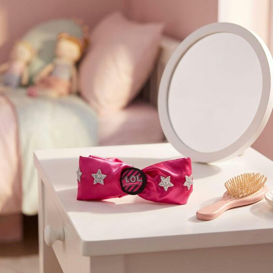 LOL Surprise L.O.L. Surprise! Girls Headband with Silver Glitter Stars One Size Pink