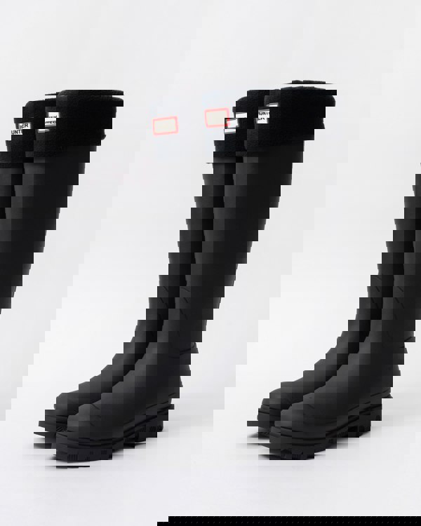 Hunter Fleece Tall Boot Sock - Black - CHO - Designer Unisex Socks