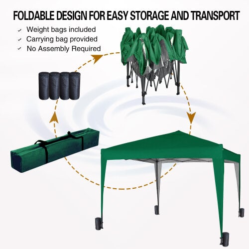 3x3m Pop up Gazebo Outdoor Patio Canopy Tent Green 3