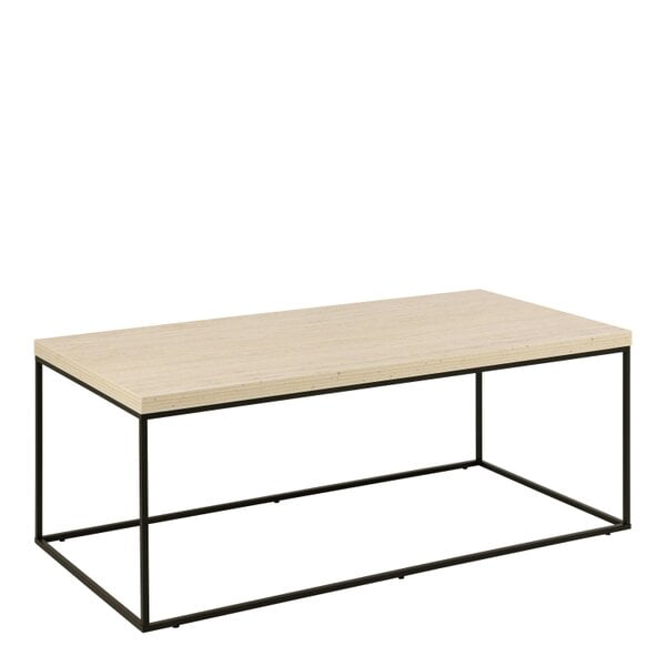 Wyld Haus Hazelmere Travertine Table Black Metal Legs