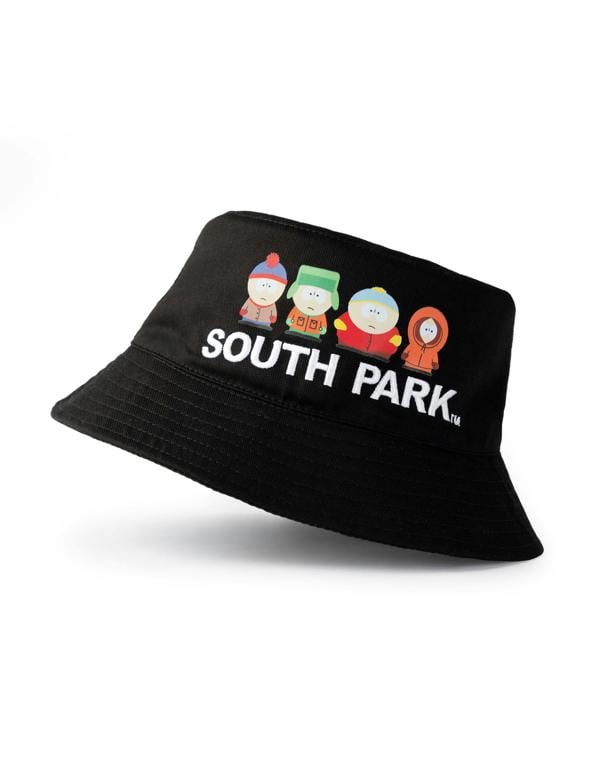 South Park Mens Black Character Line Up Bucket Hat (One Size)