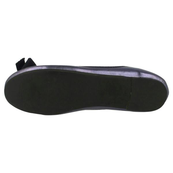Spot On Ladies Spot On Flat Ballerina Ribbon Bow Vamp Shoe