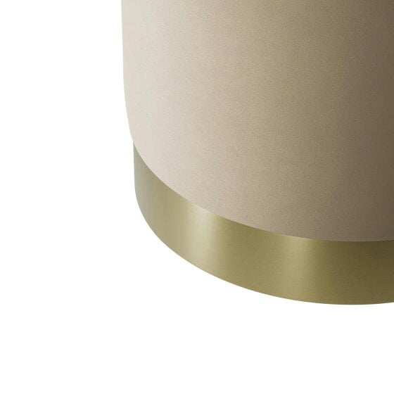 Wyld Haus Kalua Small Beige Velvet Stool Gold Base