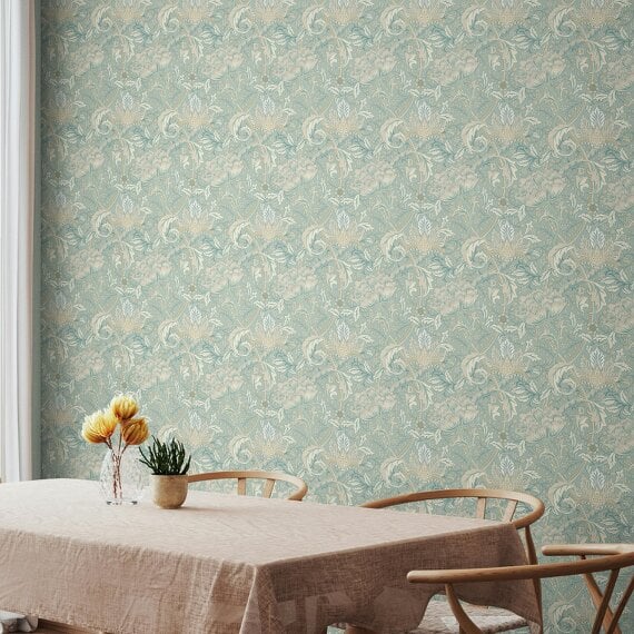 Hoopla Walls Cotswold Trail - Soft Petrol 10m Wallpaper