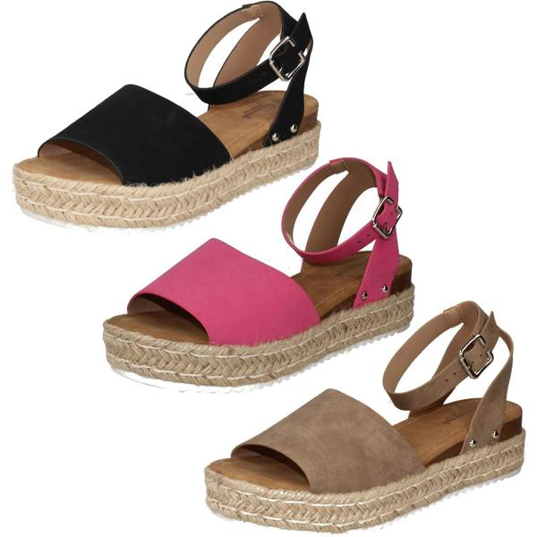Savannah Ladies Savannah Wedge Mule Wide Fit Sandals F12039