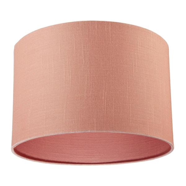 Chic Designer Peach Palazzo Textured Linen Fabric Circular Lamp Shade Image 5