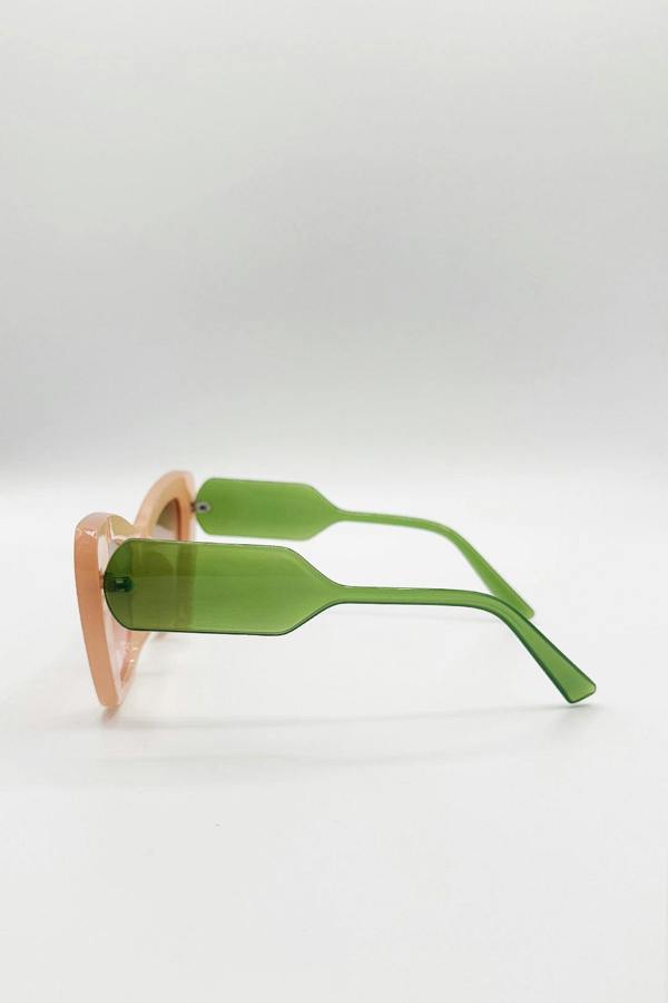 Cat Eye Sunglasses in Pink Green - svnx