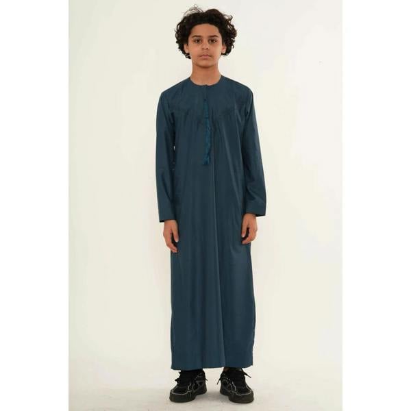 TT-008 - Boy's Emirati Omani Tassel Thobe - Blue - Thobez - 11