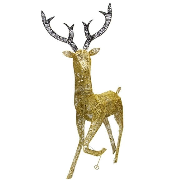 Monstershop Light Up Christmas Reindeer Gold Stag & Doe Decoration Set