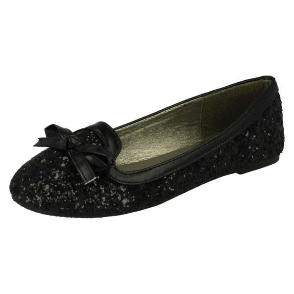 Spot On Girls Spot On Glitter Bow Detail Flats