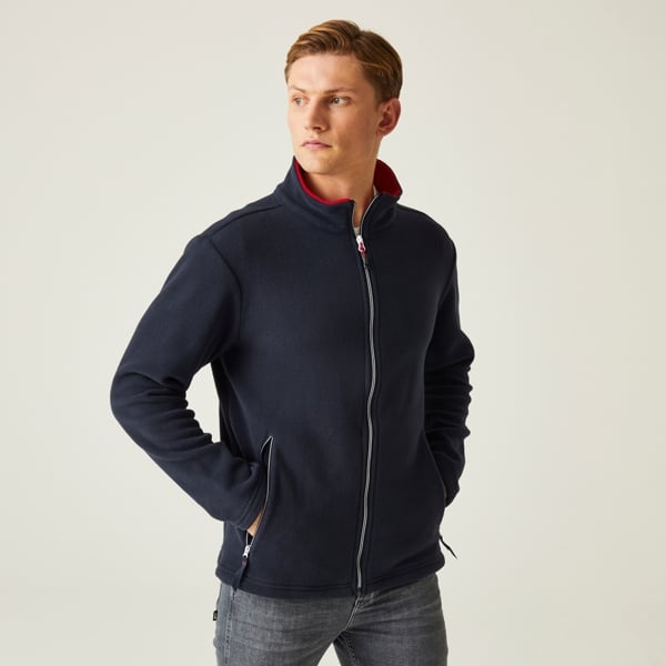 Regatta Mens Ascender 250 Full Zip Fleece Jacket - Navy / Classic Red